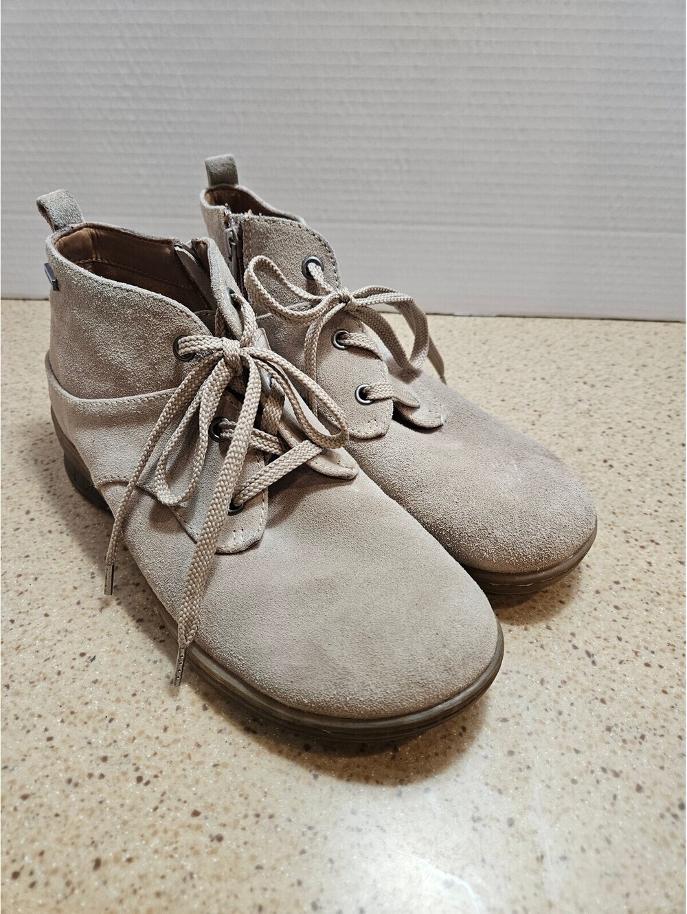 Comfortiva beige suede ankle boots